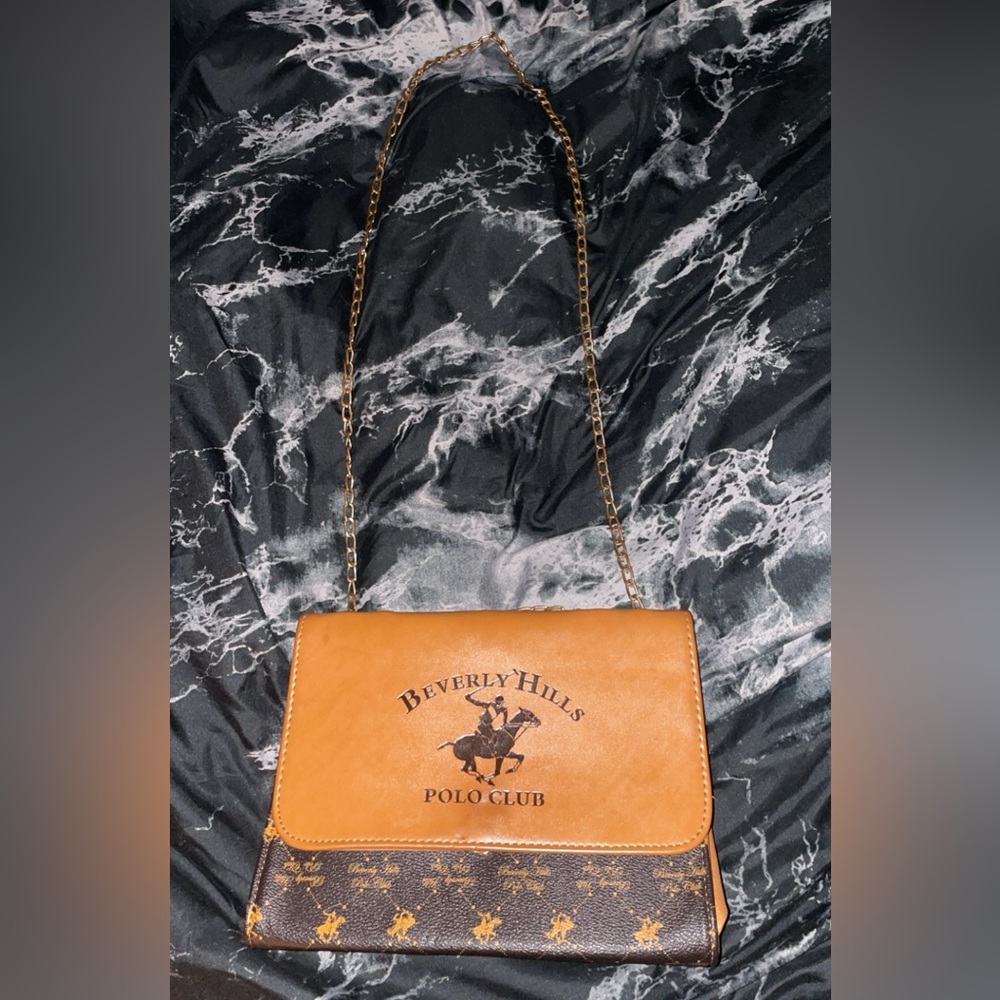 Brown/tan polo purse